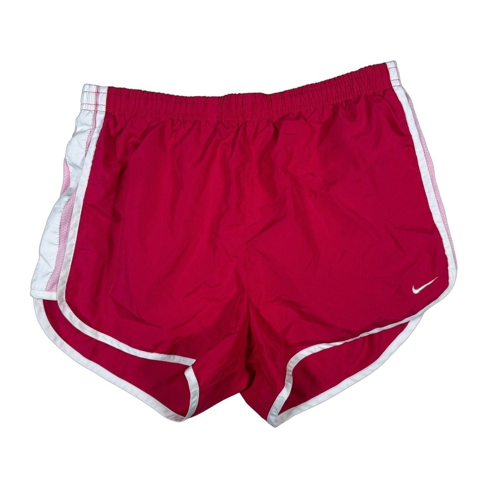 Nike Dri FIT Running Shorts Womens Small Pink White Athletic Pockets‎